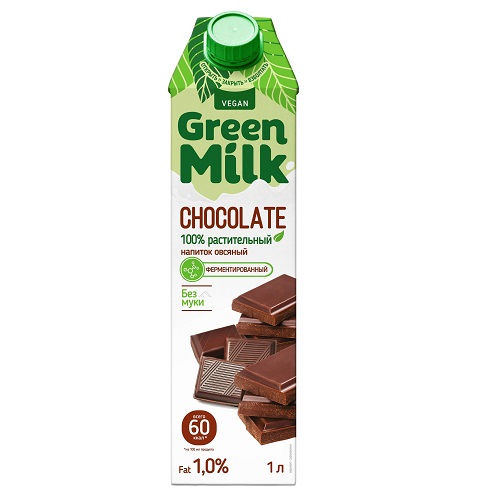 Green Milk напиток на овсяной основе, Шоколад, 1л 
